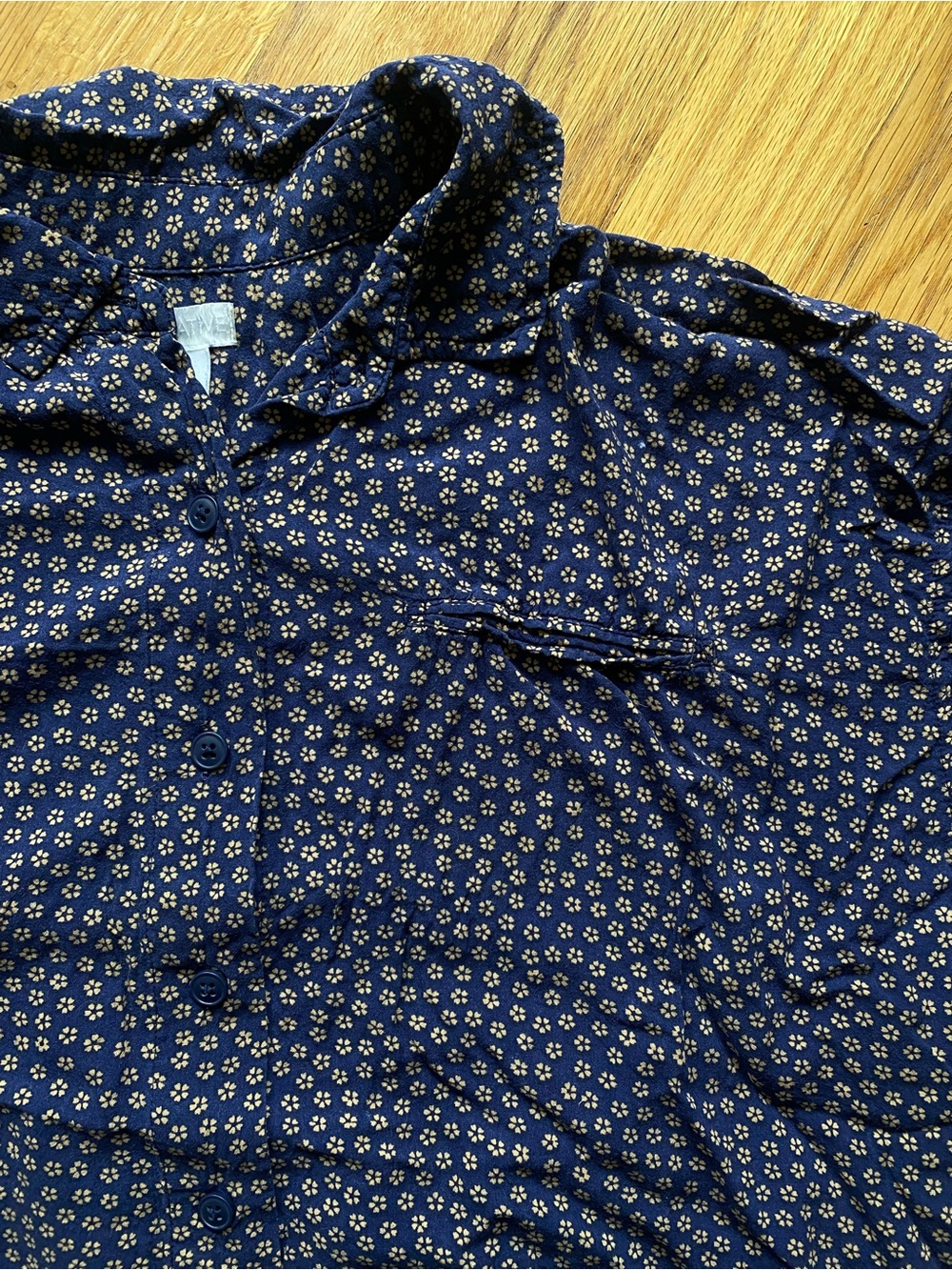 Urban Outfitters Cooperative Johnny Bowling Top, Navy Orange Pattern, size L - Picture 4 of 10